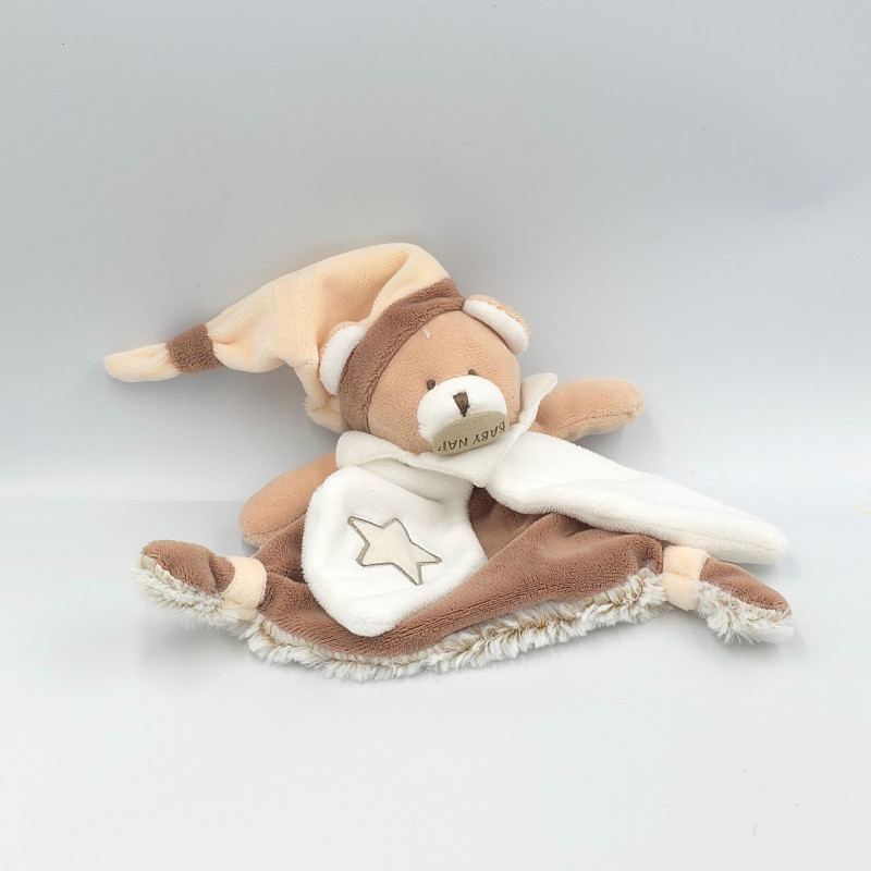 Doudou plat luminescent ours beige marron Lumilunes BABY NAT