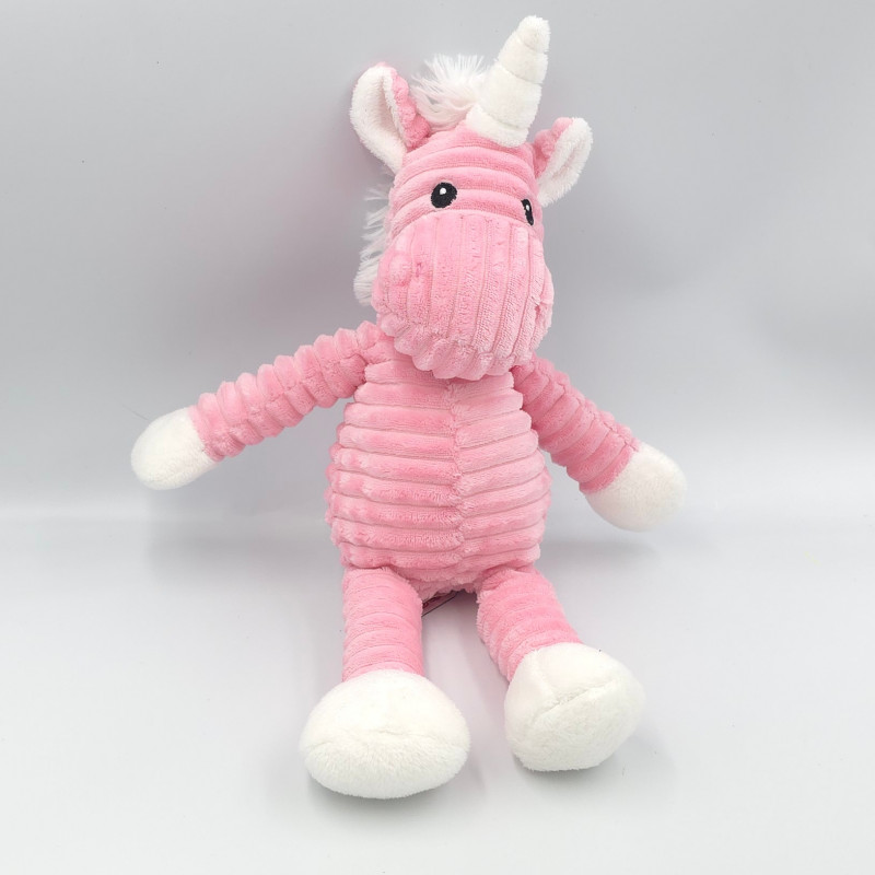 Doudou licorne rose blanc LELLY