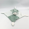 Doudou plat hippopotame vert blanc rayé GEMO