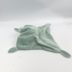 Doudou plat hippopotame vert blanc rayé GEMO