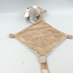 Doudou ours marron beige blanc mouchoir mon doudou TEX