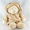 Doudou ours déguisé en lapin ecru beige NICOTOY