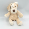 Doudou chien beige blanc nez marron SUCRE D'ORGE