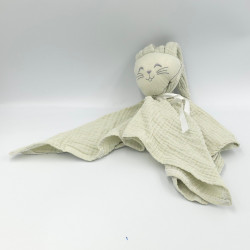 Doudou plat lapin vert lange