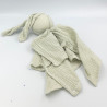 Doudou plat lapin vert lange