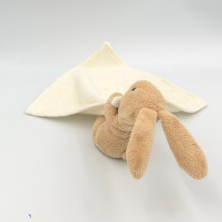 Doudou Lapin beige marron avec mouchoir Baby nat