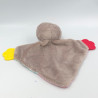 Doudou plat paresseux rose gris bleu jaune TENDER TOYS