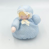 Ancien Doudou poupée chiffon tissu bleu pois COROLLE