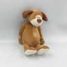 Doudou chien marron beige rapiécé