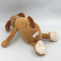 Doudou chien marron beige rapiécé