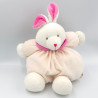 Doudou lapin rose blanc La planete des ours