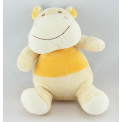 Doudou plat hippopotame orange jaune PARADISE TOYS