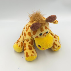 Doudou girafe jaune marron