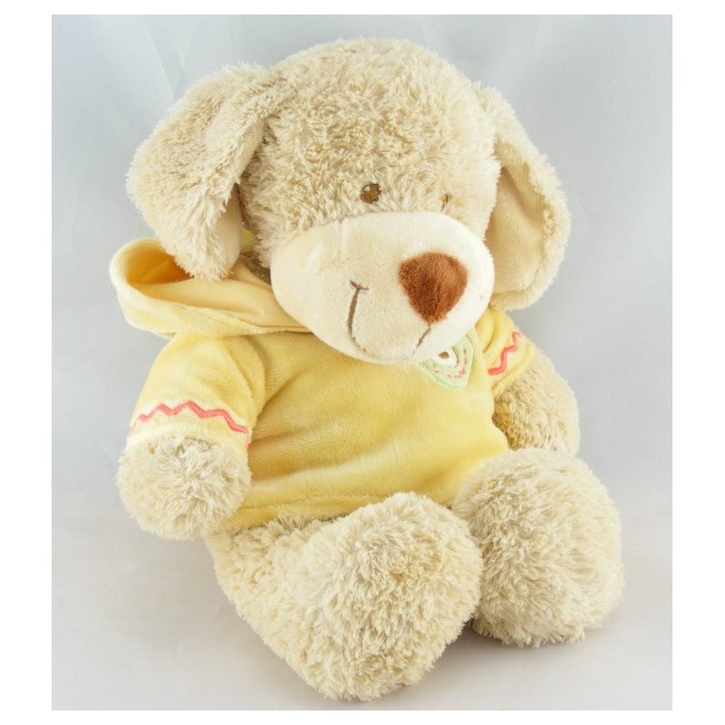 Doudou chien sweat capuche jaune NICOTOY