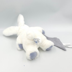 Doudou lapin blanc bleu mouchoir lange Céleste BABY NAT
