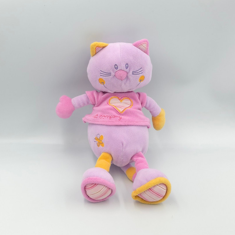 Doudou chat mauve rose Sweet compagny SAUTHON