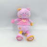 Doudou chat mauve rose Sweet compagny SAUTHON