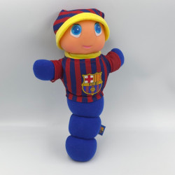 Ancien Doudou peluche Luciole bleu rouge FC Barcelone