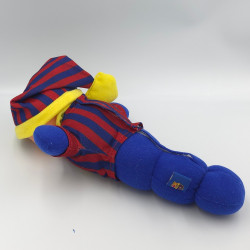 Ancien Doudou peluche Luciole bleu rouge FC Barcelone