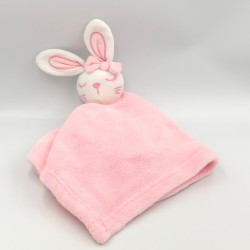 Doudou plat lapin blanc rose EARLY DAYS