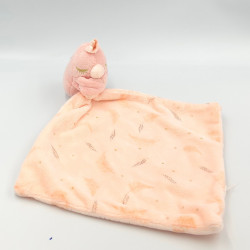 Doudou oiseau orange feuilles mouchoir PREMAMAN