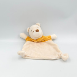 Doudou plat Winnie l'ourson orange blanc DISNEY
