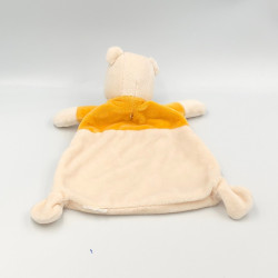 Doudou plat Winnie l'ourson orange blanc DISNEY