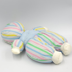 Doudou poupée chiffon rayé bleu rose