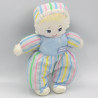 Doudou poupée chiffon rayé bleu rose