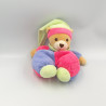 Doudou ours rose vert bleu NOUNOURS