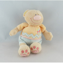 Doudou semi plat ours orange brouette NATTOU