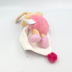 Doudou lapin Poupi rose beige fleurs mouchoir BABY NAT