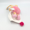 Doudou lapin Poupi rose beige fleurs mouchoir BABY NAT