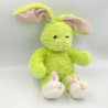 Peluche lapin vert rose pantoufles chaussons SIPLEC