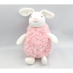 Doudou lapin rose blanc tout doux ATMOSPHERA