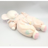 Ancien doudou souris blanche beige rose FANFOUN