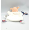 Doudou et compagnie marionnette biche faon blanc saumon rose fleurs BOH AIME