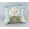 Doudou plat ours bleu vert Nicotoy 