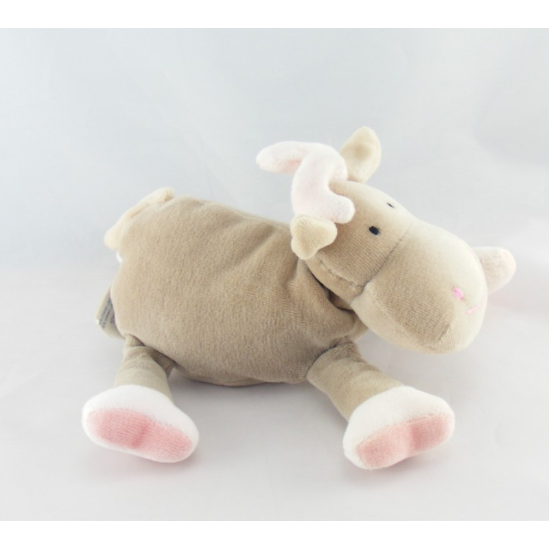 Doudou singe ours marron bleu OBAIBI