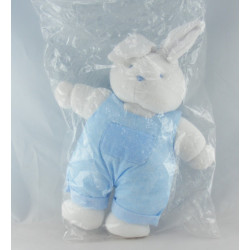 Doudou lapin blanc salopette bleu KLORANE
