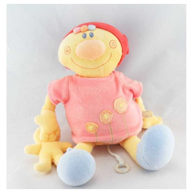 Doudou Billy et Babette rose bonnet rouge NATTOU
