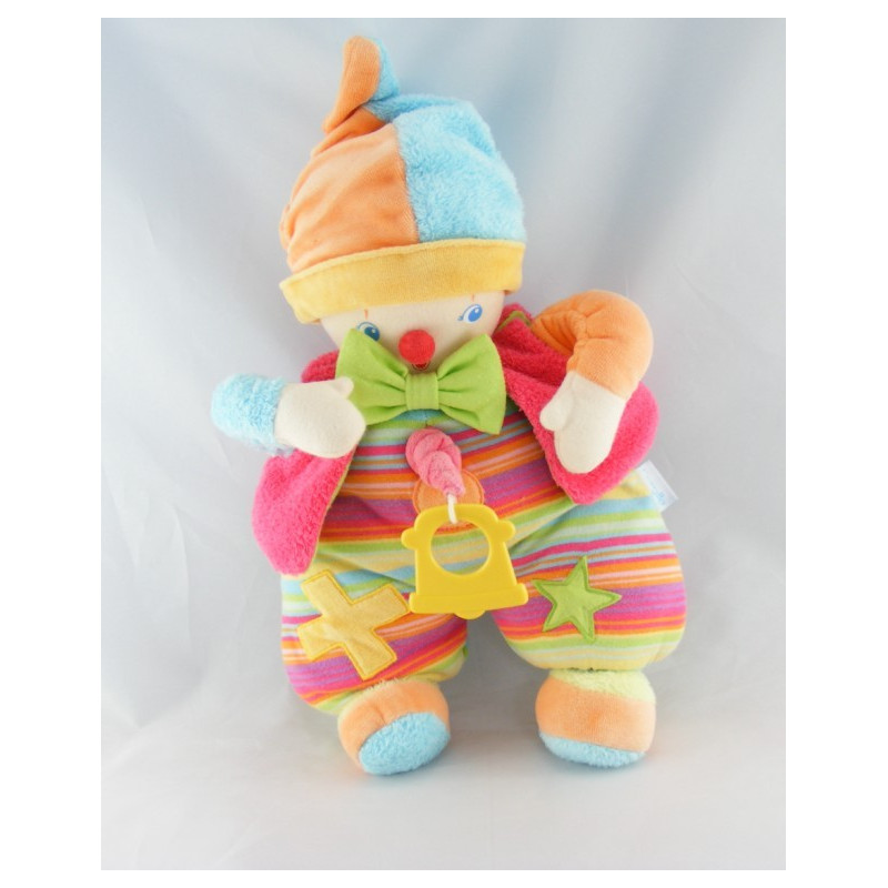 Doudou musical lumineux clown multicolore étoile COROLLE
