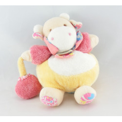 Doudou et compagnie plat vache blanche rose pois mouchoir