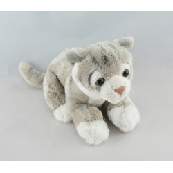 Doudou chat beige marron qui miaule NICOTOY 