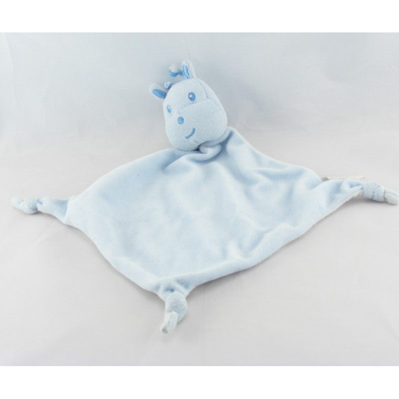 Doudou plat bleu vert lapin VERTBAUDET