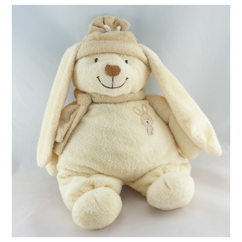 Grand Doudou lapin ecru beige NICOTOY