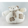 Doudou plat ours blanc gris Dodo d'amour MGM