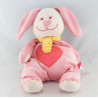 Doudou lapin rose coeur TEX 25 cm