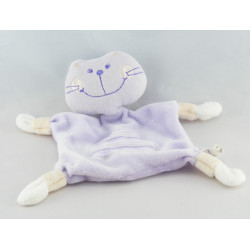 Doudou plat éponge chat vert AUCHAN