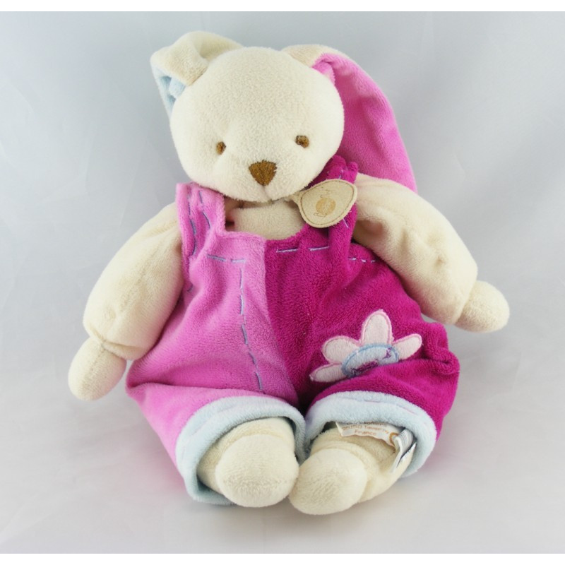 Baby Nat Service Clientèle Doudou Lapin Attache Sucette POUPI - Peluche Bébé Rose Avec Attache Tétine - 22 Cm - Idée Cadeau Naissance Fille Cadeau Nouveau Né